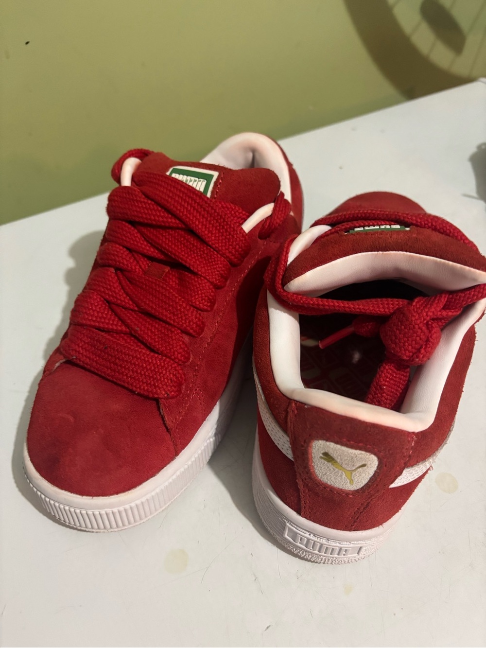 Puma Kids' Red Suede Low-Top Sneakers - Picture 4 of 6